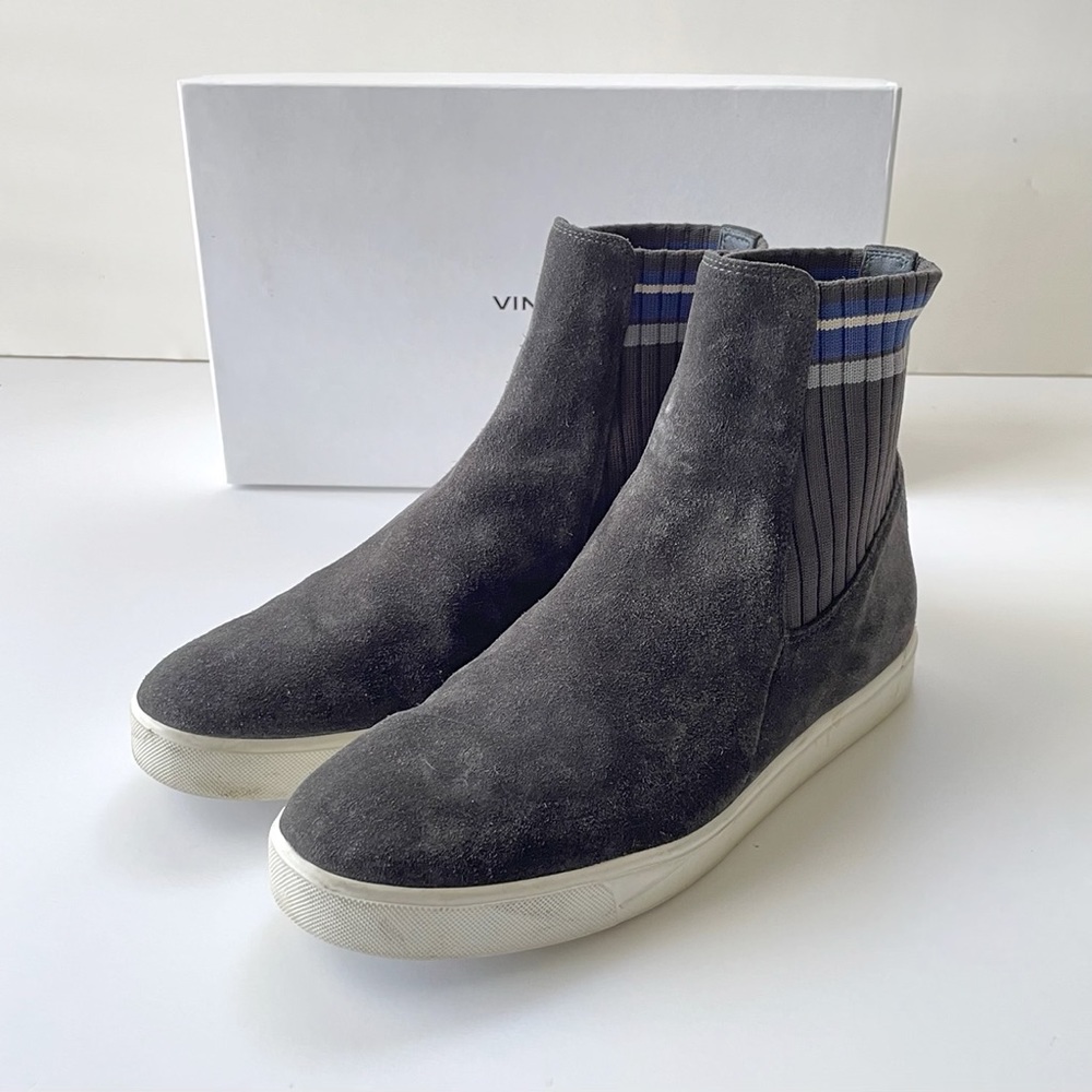 Men’s slip on sneakers Size 8. Graphite suede. Vince